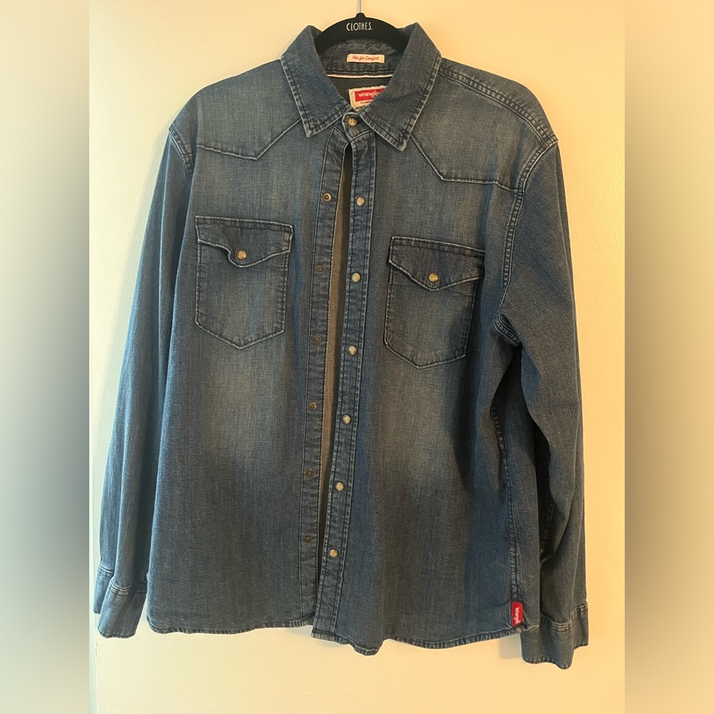 Wrangler Snap Denim Shirt - Long Sleeve